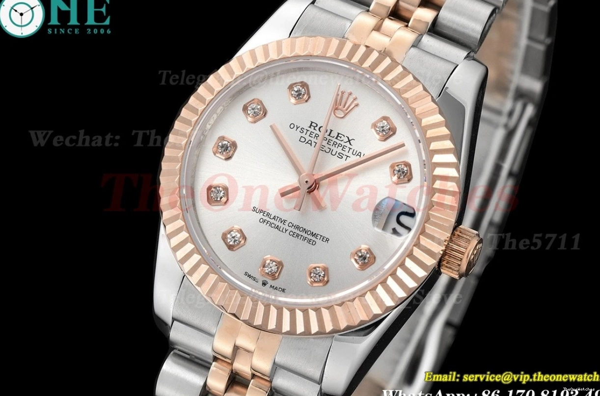 Silver SS GDF Dia RG Datejust MY8215 28mm 0130